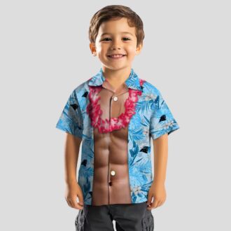 Men's Carolina Panthers Blue Hawaiian Shirt – Chest Illusion Design for NFL Fans