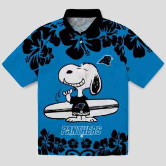 Men’s Carolina Panthers Snoopy Blue White Hawaiian Shirt – Surf & Beach Resort Wear