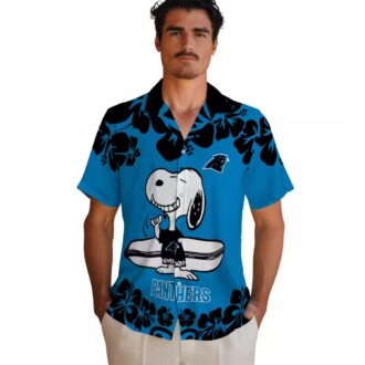 Men’s Carolina Panthers Snoopy Blue White Hawaiian Shirt – Surf & Beach Resort Wear