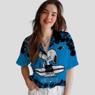 Men’s Carolina Panthers Snoopy Blue White Hawaiian Shirt – Surf & Beach Resort Wear