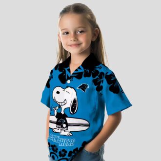 Men’s Carolina Panthers Snoopy Blue White Hawaiian Shirt – Surf & Beach Resort Wear