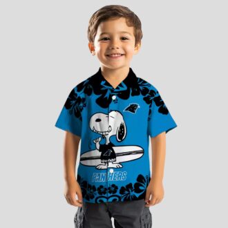 Men’s Carolina Panthers Snoopy Blue White Hawaiian Shirt – Surf & Beach Resort Wear