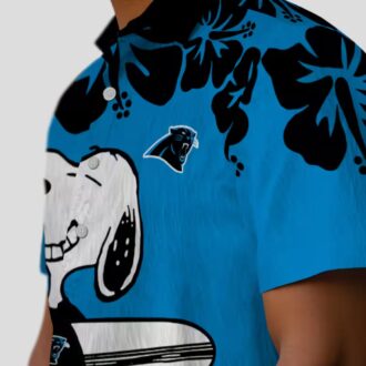 Men’s Carolina Panthers Snoopy Blue White Hawaiian Shirt – Surf & Beach Resort Wear