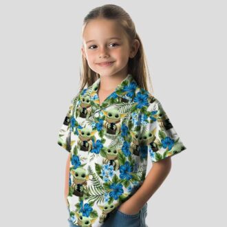 Men’s Carolina Panthers Tropical Hawaiian Shirt – Yoda Green Button Up for Summer