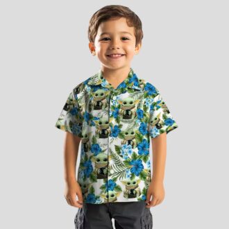 Men’s Carolina Panthers Tropical Hawaiian Shirt – Yoda Green Button Up for Summer