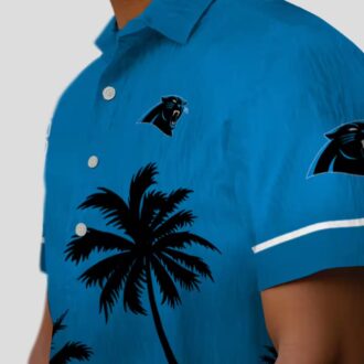 NFL Carolina Panthers Beach Sunset Hawaiian Shirt – Blue & Black Summer Button Up Shirt