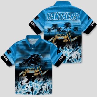 NFL Carolina Panthers Canoe Blue Aloha Shirt – Custom Tropical Button Up for Fans