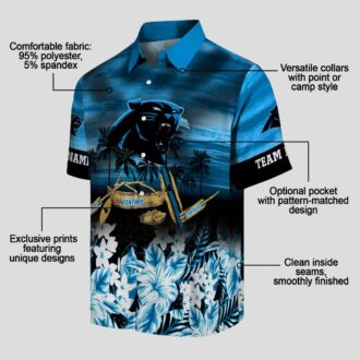 NFL Carolina Panthers Canoe Blue Aloha Shirt – Custom Tropical Button Up for Fans