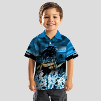 NFL Carolina Panthers Canoe Blue Aloha Shirt – Custom Tropical Button Up for Fans