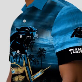 NFL Carolina Panthers Canoe Blue Aloha Shirt – Custom Tropical Button Up for Fans