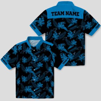 NFL Team Carolina Panthers Black Hawaiian Shirt - Tropical Botanical Print
