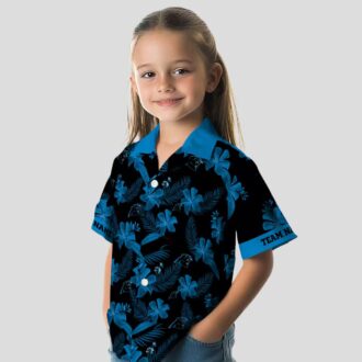 NFL Team Carolina Panthers Black Hawaiian Shirt - Tropical Botanical Print