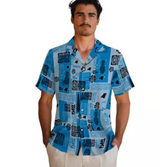 Tribal Blue Carolina Panthers Hawaiian Shirt – Casual Summer Vacation Shirt