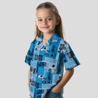 Tribal Blue Carolina Panthers Hawaiian Shirt – Casual Summer Vacation Shirt