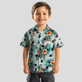 Tropical Carolina Panthers Hawaiian Shirt, Foliage Green Aloha Button Up