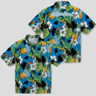 Tropical Toucan Carolina Panthers Hawaiian Shirt - Blue Green Aloha Beach Vacation Shirt