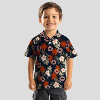 Blue Floral Chicago Bears Hawaiian Shirt – Palm Tree Aloha Shirt for NFL Fans