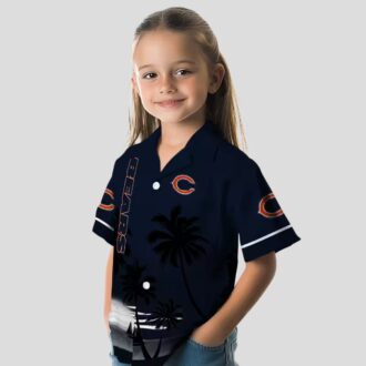 Chicago Bears Beach Sunset Hawaiian Shirt – Tropical Blue Black Button Up for Summer