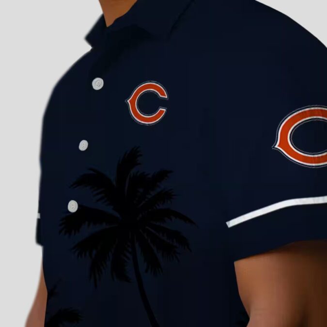 Chicago Bears Beach Sunset Hawaiian Shirt – Tropical Blue Black Button Up for Summer