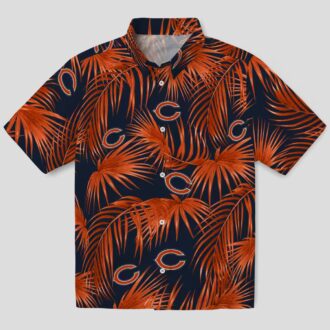 Chicago Bears Blue Tropical Hawaiian Shirt – Leafy Palms NFL Aloha Shirt for Fans