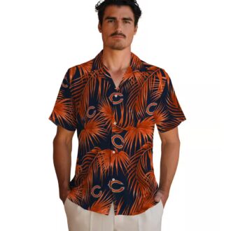 Chicago Bears Blue Tropical Hawaiian Shirt – Leafy Palms NFL Aloha Shirt for Fans