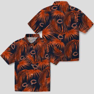 Chicago Bears Blue Tropical Hawaiian Shirt – Leafy Palms NFL Aloha Shirt for Fans