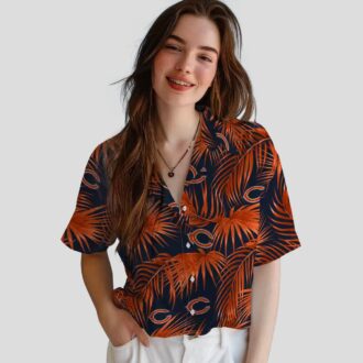 Chicago Bears Blue Tropical Hawaiian Shirt – Leafy Palms NFL Aloha Shirt for Fans