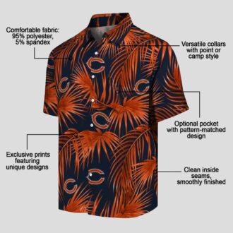 Chicago Bears Blue Tropical Hawaiian Shirt – Leafy Palms NFL Aloha Shirt for Fans