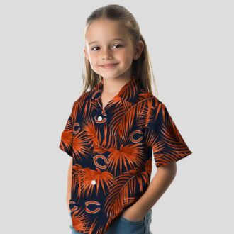Chicago Bears Blue Tropical Hawaiian Shirt – Leafy Palms NFL Aloha Shirt for Fans