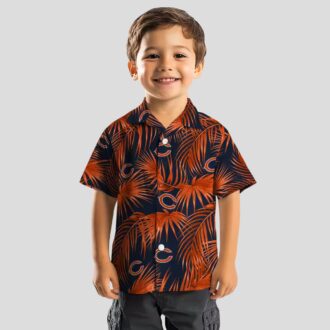 Chicago Bears Blue Tropical Hawaiian Shirt – Leafy Palms NFL Aloha Shirt for Fans