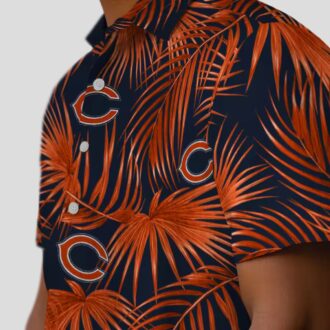 Chicago Bears Blue Tropical Hawaiian Shirt – Leafy Palms NFL Aloha Shirt for Fans