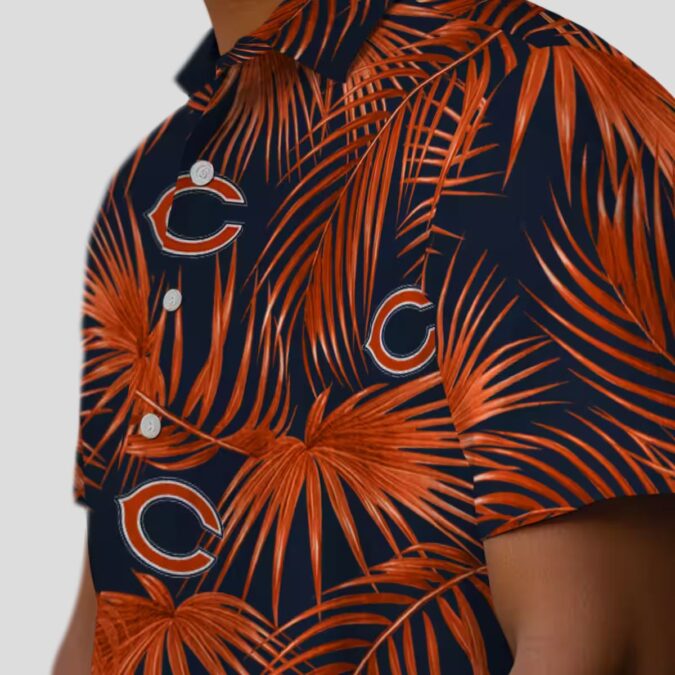 Chicago Bears Blue Tropical Hawaiian Shirt – Leafy Palms NFL Aloha Shirt for Fans