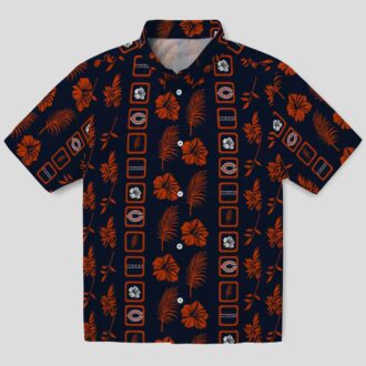 Chicago Bears Floral Hawaiian Shirt – Blue Aloha Shirt, Tropical Framed Print