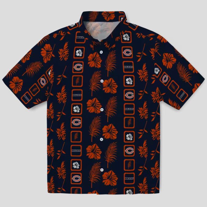 Chicago Bears Floral Hawaiian Shirt – Blue Aloha Shirt, Tropical Framed Print