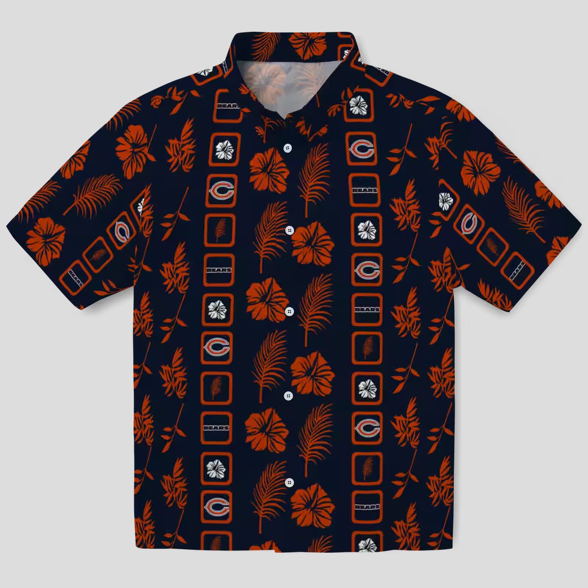 Chicago Bears Floral Hawaiian Shirt – Blue Aloha Shirt, Tropical Framed Print