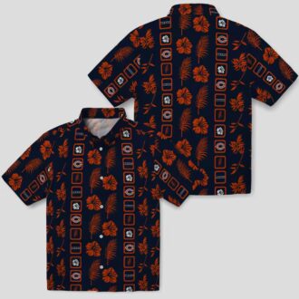 Chicago Bears Floral Hawaiian Shirt – Blue Aloha Shirt, Tropical Framed Print