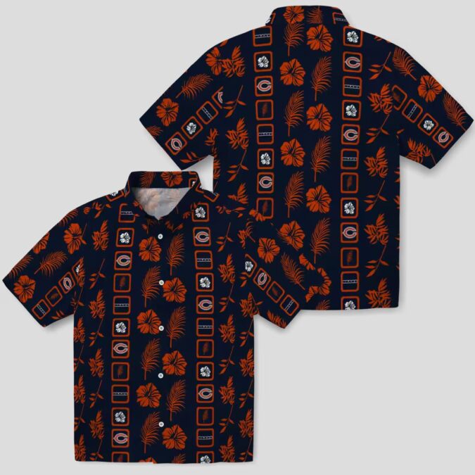 Chicago Bears Floral Hawaiian Shirt – Blue Aloha Shirt, Tropical Framed Print