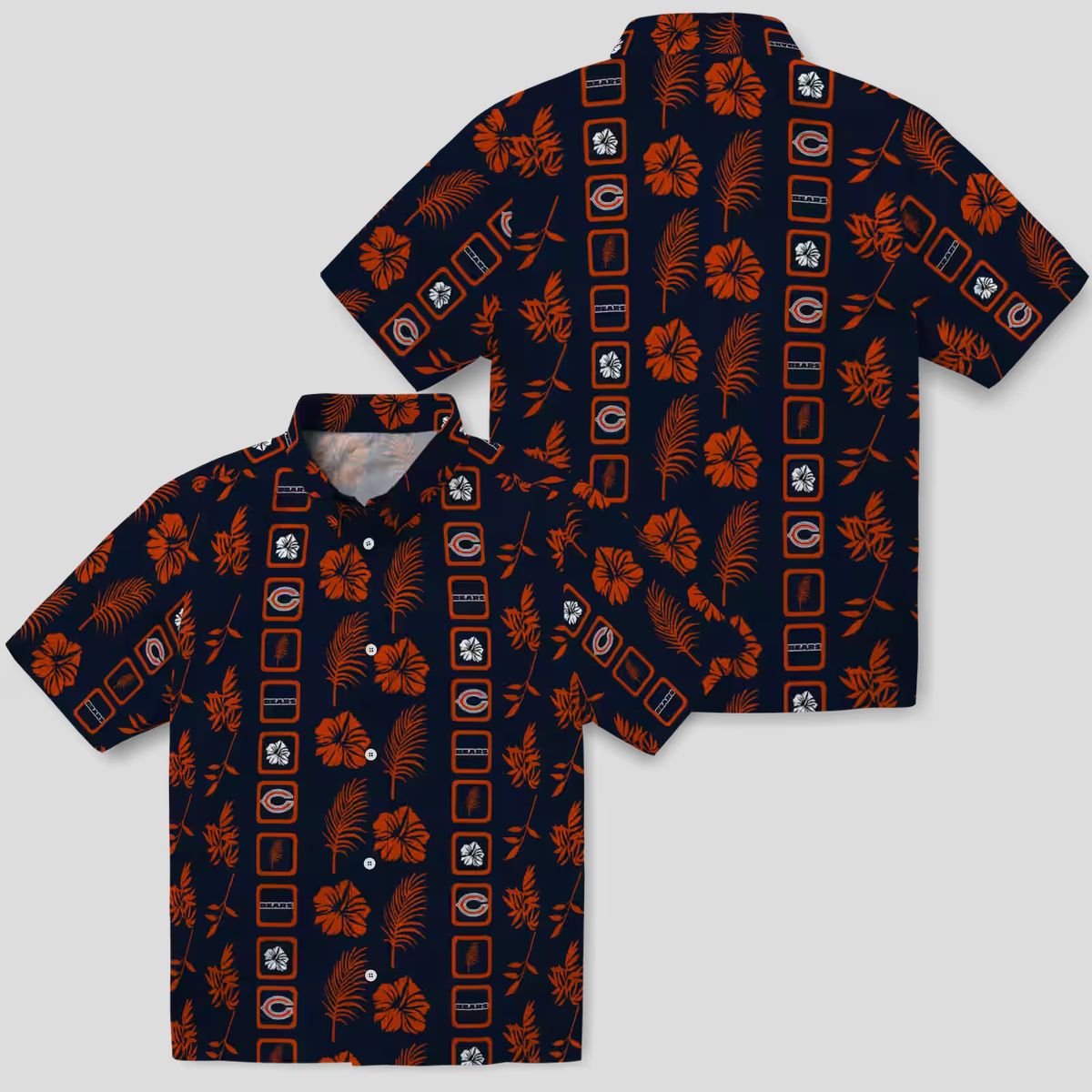 Chicago Bears Floral Hawaiian Shirt – Blue Aloha Shirt, Tropical Framed Print
