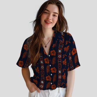 Chicago Bears Floral Hawaiian Shirt – Blue Aloha Shirt, Tropical Framed Print