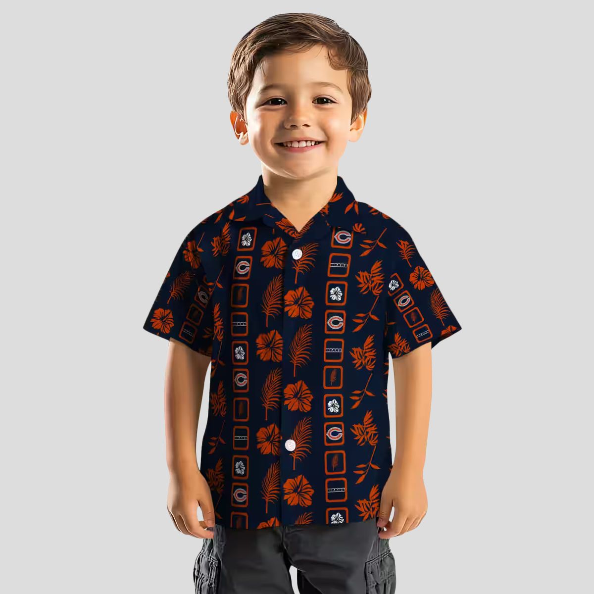 Chicago Bears Floral Hawaiian Shirt – Blue Aloha Shirt, Tropical Framed Print