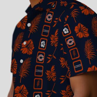 Chicago Bears Floral Hawaiian Shirt – Blue Aloha Shirt, Tropical Framed Print