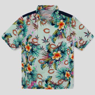 Chicago Bears Hawaiian Shirt for NFL Fans – Tropical Foliage Green Button Up