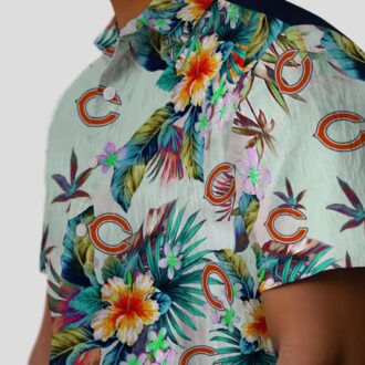 Chicago Bears Hawaiian Shirt for NFL Fans – Tropical Foliage Green Button Up