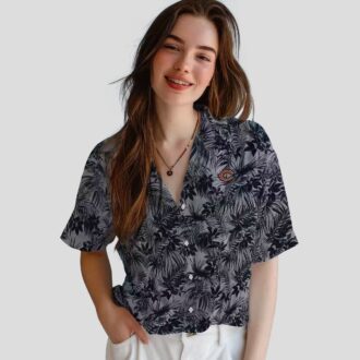 Chicago Bears Leafy Pattern Aloha Shirt – Blue Tropical Hawaiian Shirt for NFL Fans