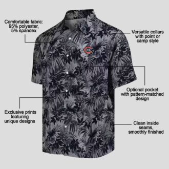 Chicago Bears Leafy Pattern Aloha Shirt – Blue Tropical Hawaiian Shirt for NFL Fans