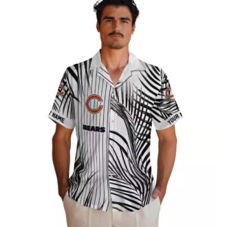 Chicago Bears NFL Hawaiian Shirt – Palm Stripes in Blue & Black for Summer Beach Wear