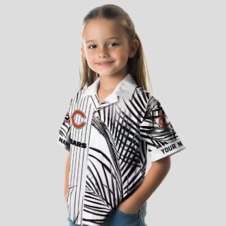 Chicago Bears NFL Hawaiian Shirt – Palm Stripes in Blue & Black for Summer Beach Wear