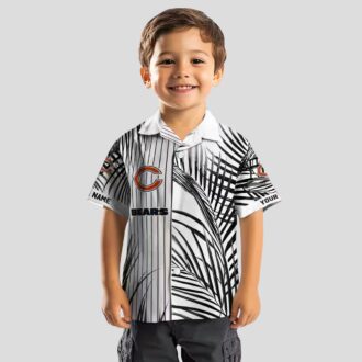 Chicago Bears NFL Hawaiian Shirt – Palm Stripes in Blue & Black for Summer Beach Wear