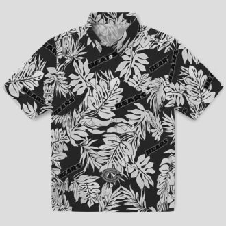 Chicago Bears NFL Hawaiian Shirt – Tropical Monstera Leaf Black Aloha Shirt for Men