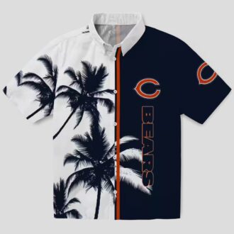 Chicago Bears Palm Tree Hawaiian Shirt – Tropical Blue and White NFL Fan Apparel